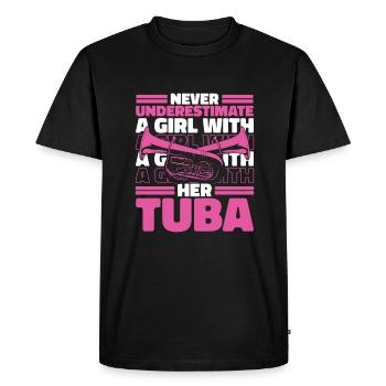 Tuba Tubist - Men's Premium Organic T-Shirt - black - Front - Nico (187cm)