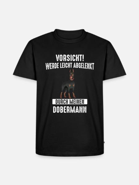 Dobermann Hund - Männer Premium Bio T-Shirt - Schwarz
