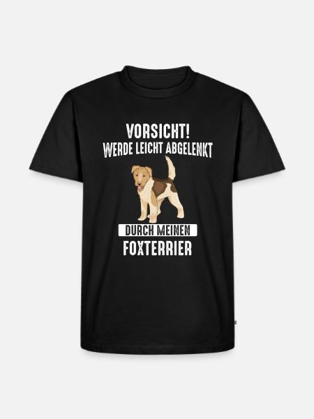 Foxterrier Drahthaar Hund - Männer Premium Bio T-Shirt - Schwarz