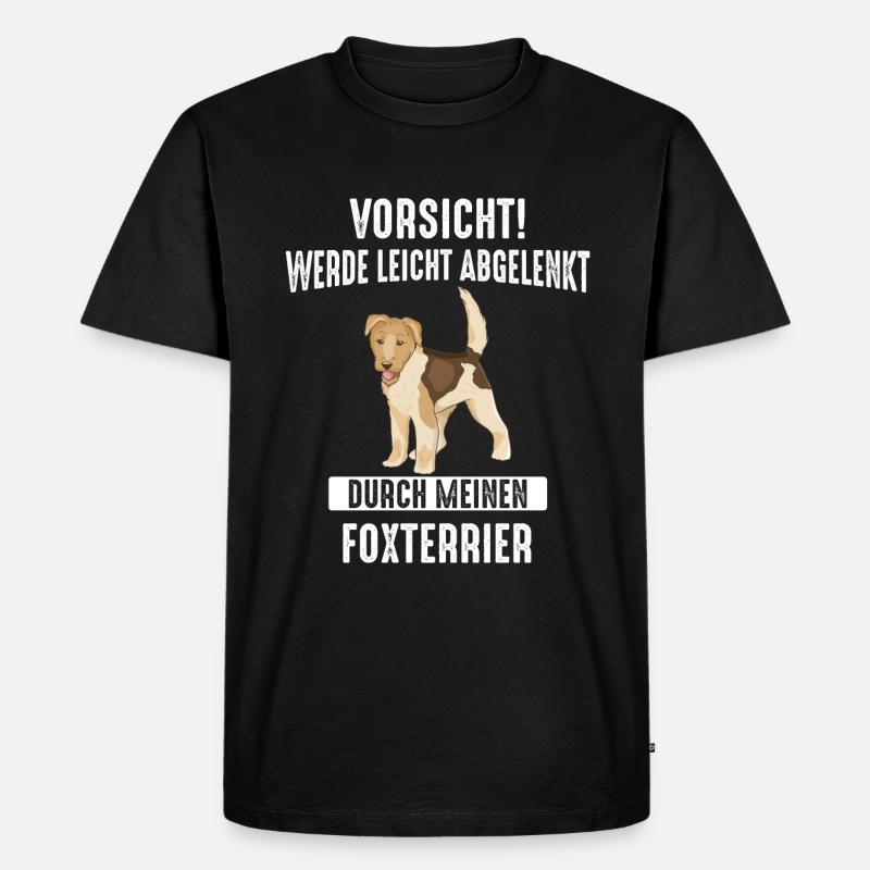 Foxterrier Drahthaar Hund - Männer Premium Bio T-Shirt - Schwarz