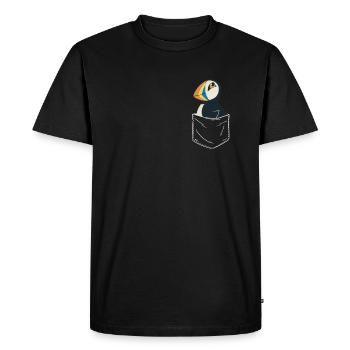 Macareux merles Macareux - T-shirt Premium bio Homme - noir - Devant - Nico (187cm)