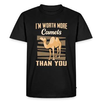 Camel Desert Camels Egypt - Men's Premium Organic T-Shirt - black - Front - Nico (187cm)