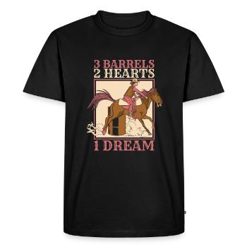 Courses de chevaux Courses de barils De chevaux Barils de chevaux - T-shirt Premium bio Homme - noir - Devant - Nico (187cm)