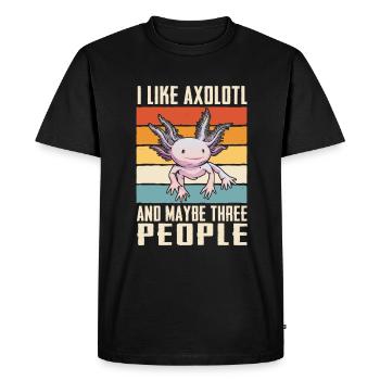 Poisson Axolotl - T-shirt Premium bio Homme - noir - Devant - Nico (187cm)