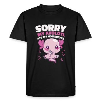 Poisson Axolotl - T-shirt Premium bio Homme - noir - Devant - Nico (187cm)
