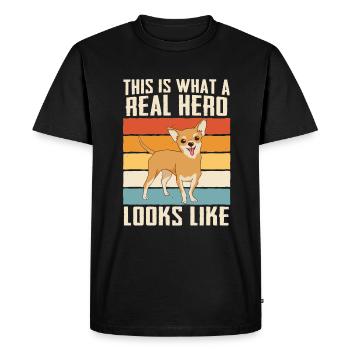 Chien Chihuahua - T-shirt Premium bio Homme - noir - Devant - Nico (187cm)