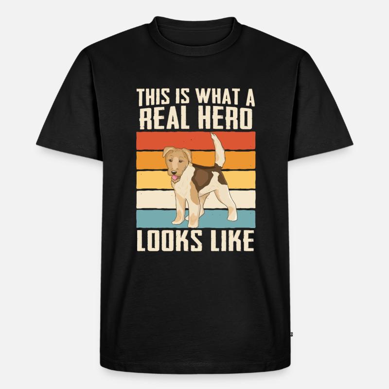 Foxterrier Hund - Männer Premium Bio T-Shirt - Schwarz