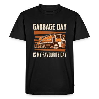 Camion à ordures Camion à ordures Garbage Man Recyclage des ordures - T-shirt Premium bio Homme - noir - Devant - Nico (187cm)