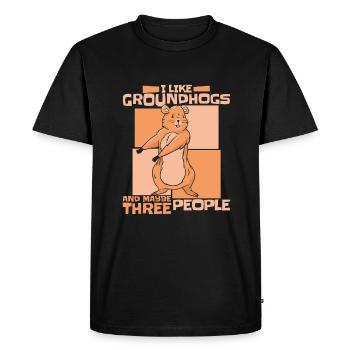 Marmot Marmots Rodent Animal Ground squirrel - Men's Premium Organic T-Shirt - black - Front - Nico (187cm)