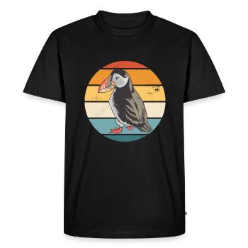 Macareux Oiseaux de mer Macareux - T-shirt Premium bio Homme - noir - Devant - Nico (187cm)