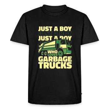 Camion à ordures Camion à ordures Camion à ordures Homme à ordures Recyclage des ordures - T-shirt Premium bio Homme - noir - Devant - Nico (187cm)