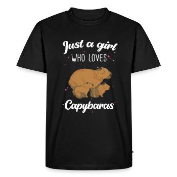 Capybara Rodent Animal - Men's Premium Organic T-Shirt - black - Front - Nico (187cm)