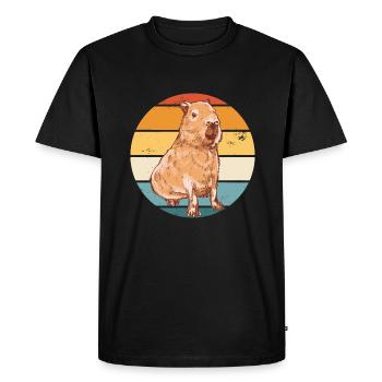 Capybara Rongeur Animal - T-shirt Premium bio Homme - noir - Devant - Nico (187cm)