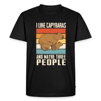 Capybara Rongeur Animal - T-shirt Premium bio Homme - noir - Devant - Nico (187cm)