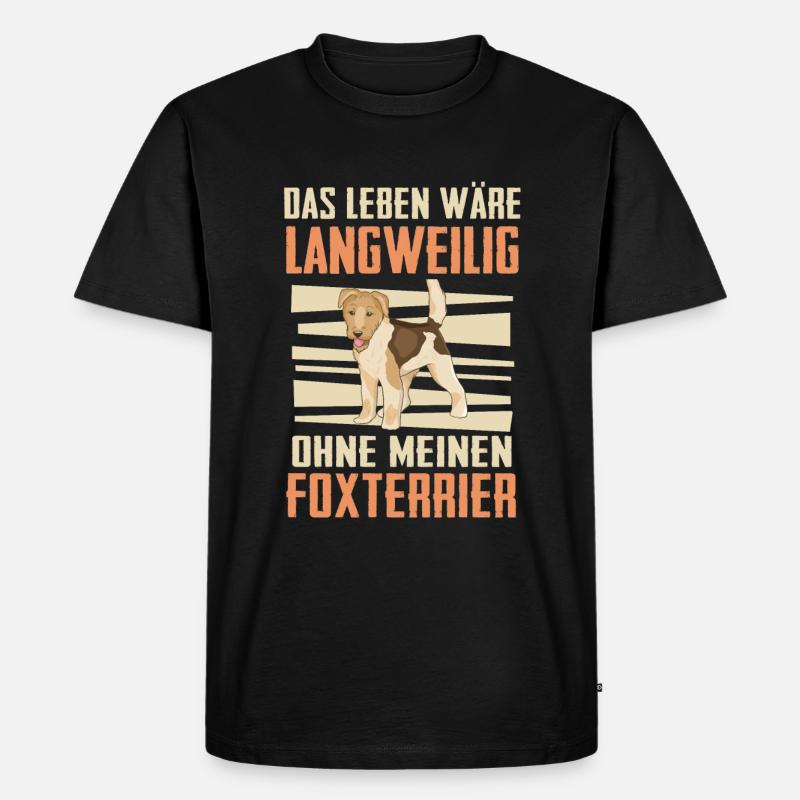 Foxterrier Drahthaar Hund - Männer Premium Bio T-Shirt - Schwarz