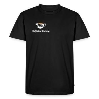 Logo Café New Parking - T-shirt Premium bio Homme - noir - Devant - Nico (187cm)