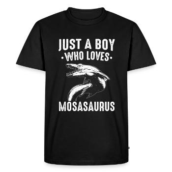 Mosasaurus Dinosaure Reptile Jurassique - T-shirt Premium bio Homme - noir - Devant - Nico (187cm)