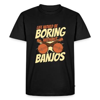 Banjo Instrument - T-shirt Premium bio Homme - noir - Devant - Nico (187cm)
