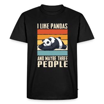 Panda Bear Panda Animal Pandas - T-shirt Premium bio Homme - noir - Devant - Nico (187cm)