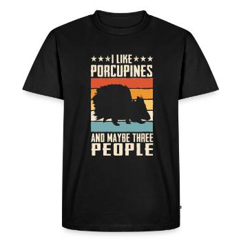 Porc-épic - T-shirt Premium bio Homme - noir - Devant - Nico (187cm)