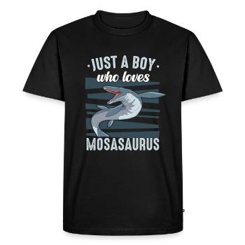 Mosasaurus Dinosaure Reptile Jurassique - T-shirt Premium bio Homme - noir - Devant - Nico (187cm)
