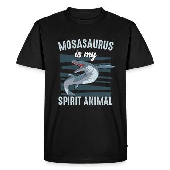 Mosasaurus Dinosaure Reptile Jurassique - T-shirt Premium bio Homme - noir - Devant - Nico (187cm)