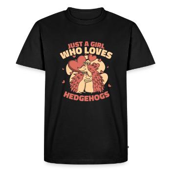 Hérisson Épineux Animal Hérisson - T-shirt Premium bio Homme - noir - Devant - Nico (187cm)