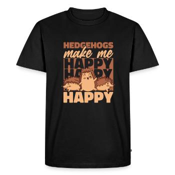 Hérisson Épineux Animal Hérisson - T-shirt Premium bio Homme - noir - Devant - Nico (187cm)