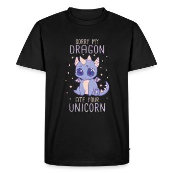 Dragon Mystique Dragon Fantaisie - T-shirt Premium bio Homme - noir - Devant - Nico (187cm)