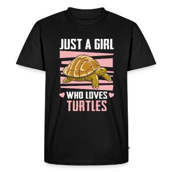 Tortue Tortue de mer Tortue Animal - T-shirt Premium bio Homme - noir - Devant - Nico (187cm)
