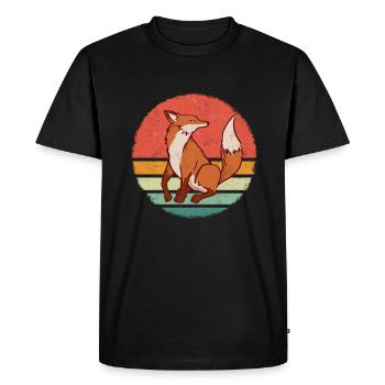 Fox Foxes Animal - Men's Premium Organic T-Shirt - black - Front - Nico (187cm)
