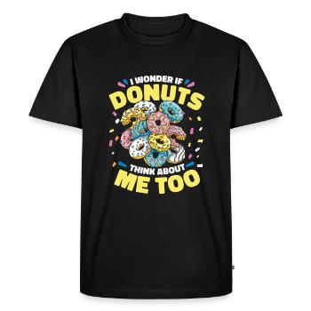 Donut Donuts Candy Bagel - T-shirt Premium bio Homme - noir - Devant - Nico (187cm)