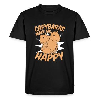 Capybara Rongeur Animal - T-shirt Premium bio Homme - noir - Devant - Nico (187cm)