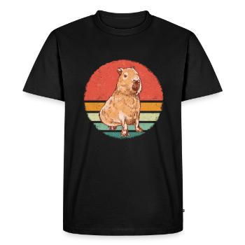 Capybara Rongeur Animal - T-shirt Premium bio Homme - noir - Devant - Nico (187cm)