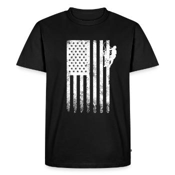 Lineman Electric Cable Power Pole Electrician - Men's Premium Organic T-Shirt - black - Front - Nico (187cm)