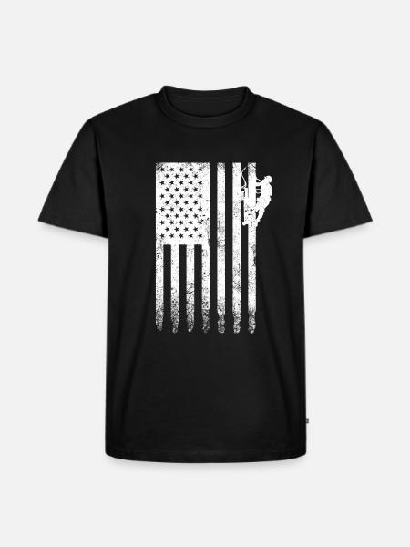 Lineman Elektrokabel Strommast Elektriker - Männer Premium Bio T-Shirt - Schwarz