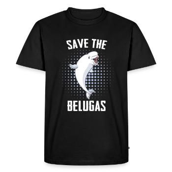 Bélugas Océan Bélugas Baleines - T-shirt Premium bio Homme - noir - Devant - Nico (187cm)