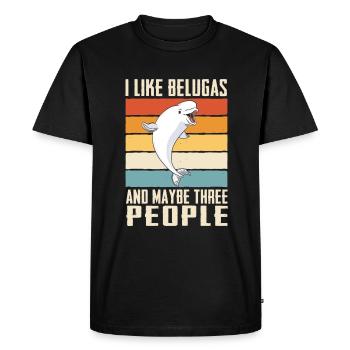 Bélugas Océan Bélugas Baleines - T-shirt Premium bio Homme - noir - Devant - Nico (187cm)