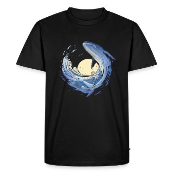 Whale Whales Ocean Blue Whale Humpback Whale - Men's Premium Organic T-Shirt - black - Front - Nico (187cm)