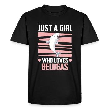 Bélugas Océan Bélugas Baleines - T-shirt Premium bio Homme - noir - Devant - Nico (187cm)