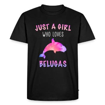 Bélugas Océan Bélugas Baleines - T-shirt Premium bio Homme - noir - Devant - Nico (187cm)