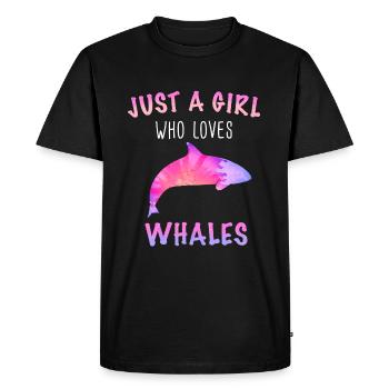 Whale Whales Ocean Blue Whale Humpback Whale - Men's Premium Organic T-Shirt - black - Front - Nico (187cm)
