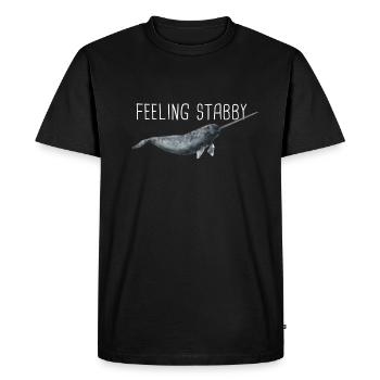 Narval Baleine Océan Narvals Baleines Baleines Baleines - T-shirt Premium bio Homme - noir - Devant - Nico (187cm)