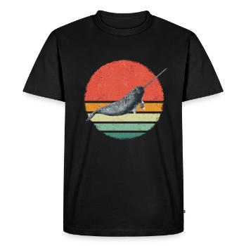 Narval Baleine Océan Narvals Baleines Baleines Baleines - T-shirt Premium bio Homme - noir - Devant - Nico (187cm)
