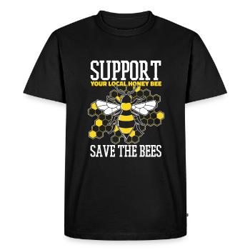 Honey bee Beekeeper Bees Bees Bee - Men's Premium Organic T-Shirt - black - Front - Nico (187cm)