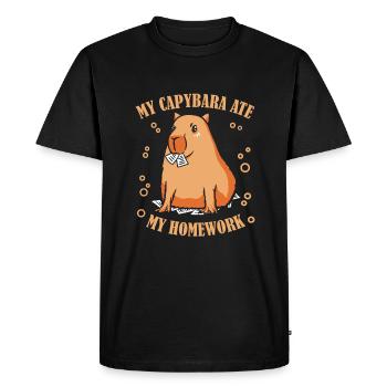 Capybara Rongeur Animal - T-shirt Premium bio Homme - noir - Devant - Nico (187cm)