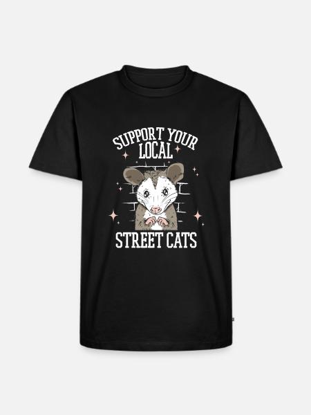 Opossum Possum Tier - Männer Premium Bio T-Shirt - Schwarz