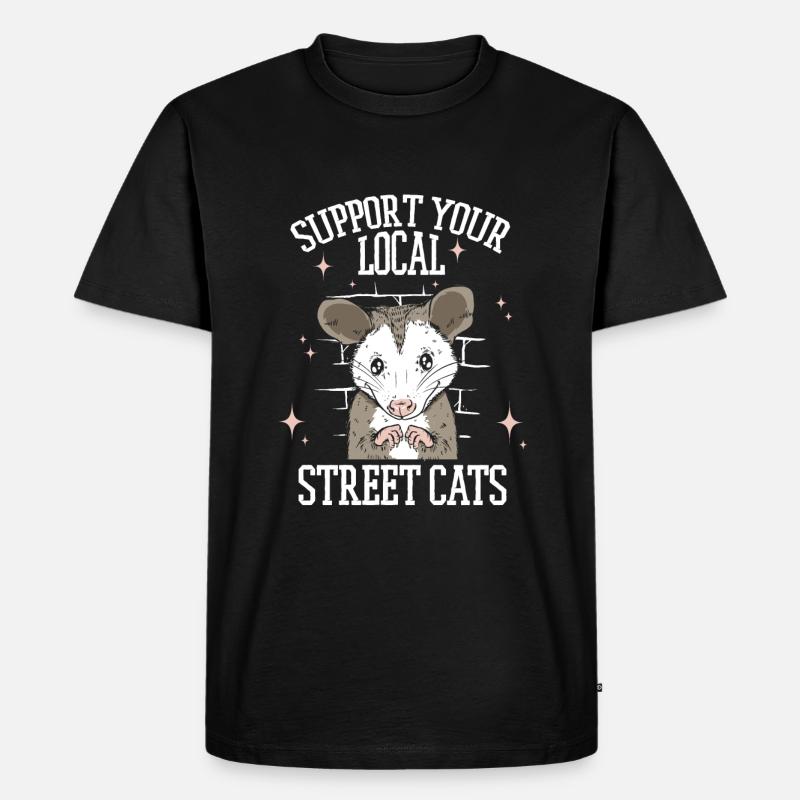 Opossum Possum Tier - Männer Premium Bio T-Shirt - Schwarz