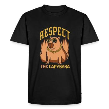 Capybara Rongeur Animal - T-shirt Premium bio Homme - noir - Devant - Nico (187cm)
