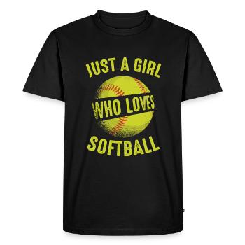 Softball Sport Joueur de Softball - T-shirt Premium bio Homme - noir - Devant - Nico (187cm)